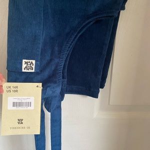 Lucy and Yak - Original Organic Corduroy Dungarees in Sea Blue (discontinued)